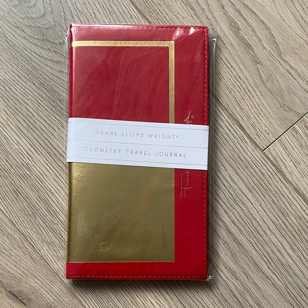 Frank Lloyd Wright Red and Gold Geometric Journal NEW